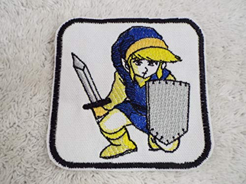 Legend of Zelda Game Blue LINK Kneeling Sword Embroidered Iron-on Patch
