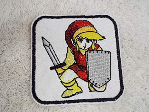 Legend of Zelda Game Red LINK Kneeling Sword Embroidered Iron-on Patch