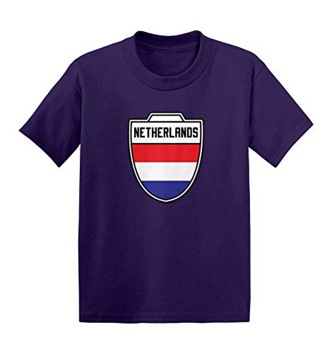 Netherlands - Country Soccer Crest Infant Toddler Cotton Jersey T-Shirt  Purple  2T