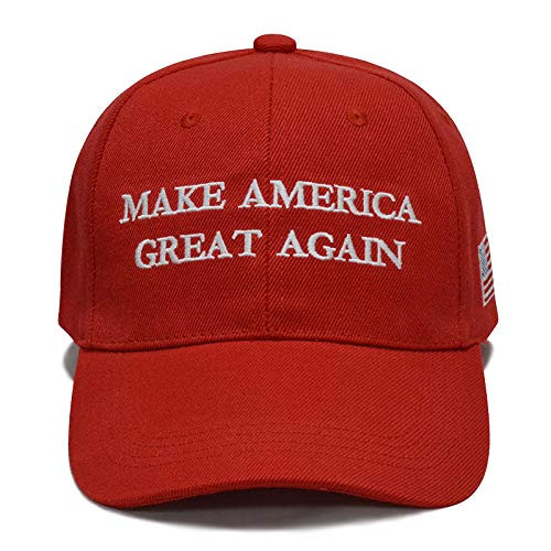 Besti Make America Great Again Donald Trump Slogan with USA Flag Cap Adjustable Baseball Hat (Red 002)