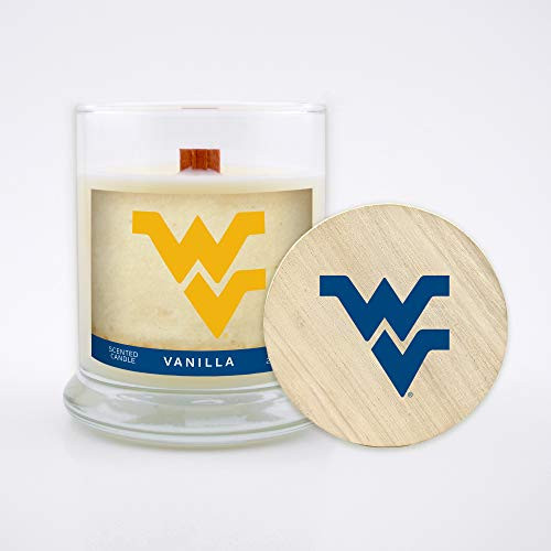 Worthy Promo NCAA Scented Candle 8 Oz Soy Wax Wood Wick and Lid West Virginia Mountaineers Vanilla Worthy Promo NCAA Scented Candle 8 Oz Soy Wax Wood Wick and Lid West Virginia Mountaineers Vanilla