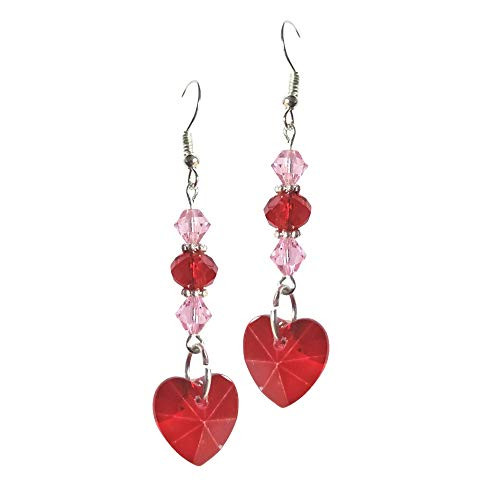 Red Heart Earrings - Red Crystal Earrings - Pink Crystal Earrings - Heart Jewelry - Heart Gift - Valentine's Day Earrings - Valentine's Day Gift - Birthday Gift Earrings - Handmade Dangles Red Heart Earrings - Red Crystal Earrings - Pink Crystal Earrings - Heart Jewelry - Heart Gift - Valentine's Day Earrings - Valentine's Day Gift - Birthday Gift Earrings - Handmade Dangles