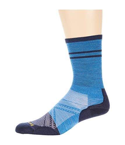 Smartwool PhD Cycle Ultra Light Pattern Crew Neptune Blue LG  Men's Shoe 9-11.5