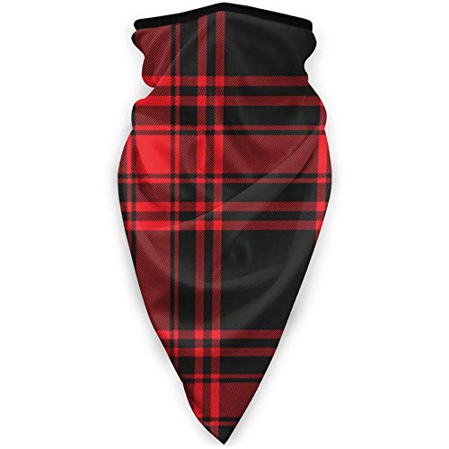 Unisex Windproof Sports Mask Ski Mask Cold Warmer Sports Face Mask Windproof Sports Mask Scarf Headwear for Women Men-Black And Red Plaid