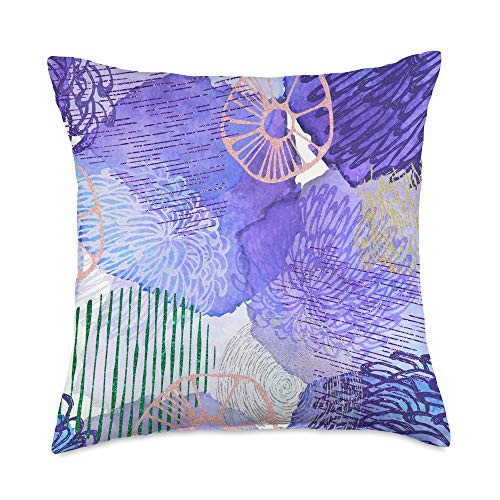 VG Productions Abstract Purple Lilac Flower Pattern Throw Pillow 18x18 Multicolor VG Productions Abstract Purple Lilac Flower Pattern Throw Pillow 18x18 Multicolor