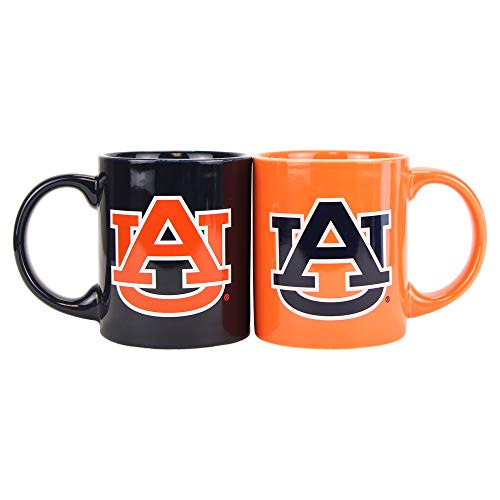 Boelter NCAA Collegiate 12oz Team Logo Coffee Mug 2-Pack  Auburn Tigers  Navy  and  Orange
