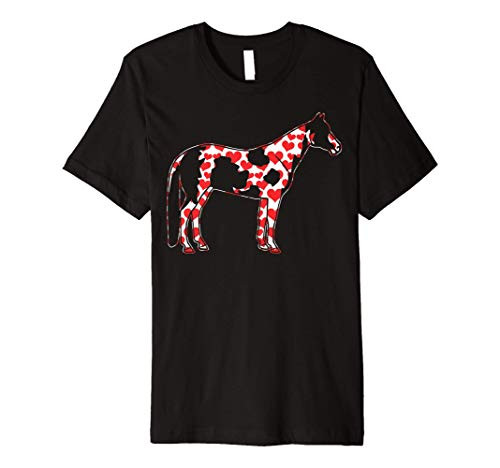 Paint Horse Hearts Valentine Gift For Pet Lovers Gift Premium T-Shirt