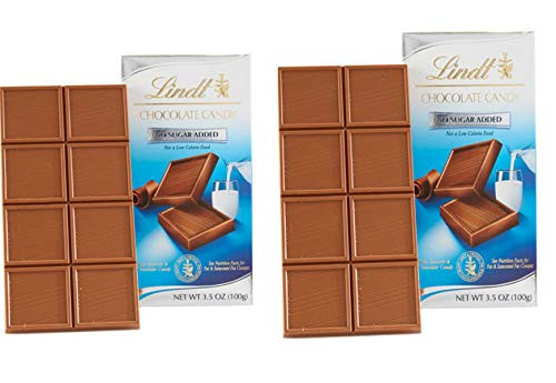 No Sugar Added Milk Candy Bar 2 Pack 100g each 3.5oz by Lindt No Sugar Added Milk Candy Bar 2 Pack 100g each 3.5oz by Lindt