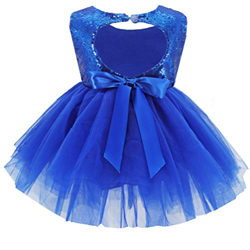 Toddler Girl Baby Lace Flower Sequin Tutu Dress Tulle Pageant Wedding Party Formal Girls Dresses Royal Blue 12-18M Toddler Girl Baby Lace Flower Sequin Tutu Dress Tulle Pageant Wedding Party Formal Girls Dresses Royal Blue 12-18M