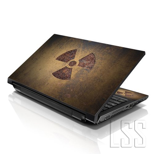 LSS Laptop 17-17.3" Skin Cover with Colorful Nuclear Sign Pattern for HP Dell Lenovo Apple Asus Acer Compaq - Fits 16.5" 17" 17.3" 18.4" 19" (2 Wrist Pads Free)