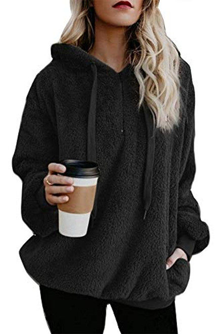 onlypuff Fuzzy Sweater for Women Sherpa Jacket Pullover Hoodie Sweatshirt Tunic Tops Black XL onlypuff Fuzzy Sweater for Women Sherpa Jacket Pullover Hoodie Sweatshirt Tunic Tops Black XL