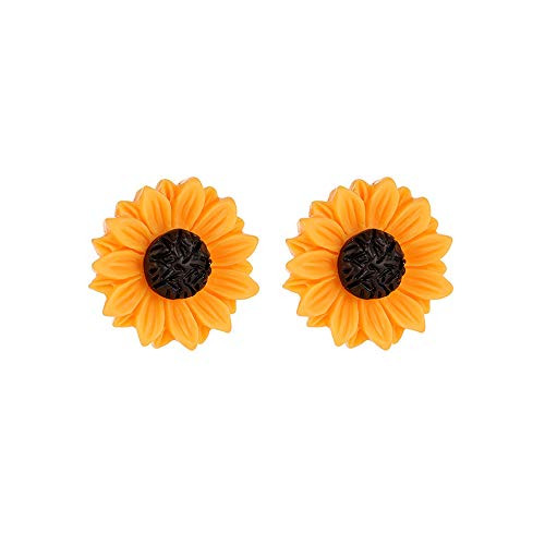 BELUCKIN Fashion Sunflower Leaf Pendant Necklace for Women Yellow Enamel Daisy Sun Flower Necklace Earring Jewelry Set Gift Earring Stud BELUCKIN Fashion Sunflower Leaf Pendant Necklace for Women Yellow Enamel Daisy Sun Flower Necklace Earring Jewelry Set Gift Earring Stud