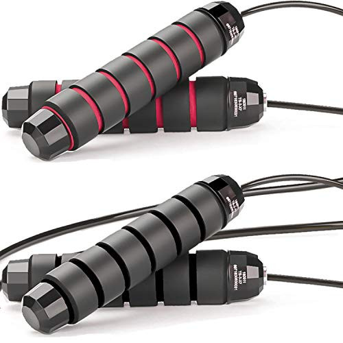 Skipping Rope Ball Bearings Rapid speed jump rope adjustable jump rope weighted jump rope Tangle-Free Rapid speed rope Fitness skip rope Workout Kids Men Women 2 Pack Skipping Rope Ball Bearings Rapid speed jump rope adjustable jump rope weighted jump rope Tangle-Free Rapid speed rope Fitness skip rope Workout Kids Men Women 2 Pack
