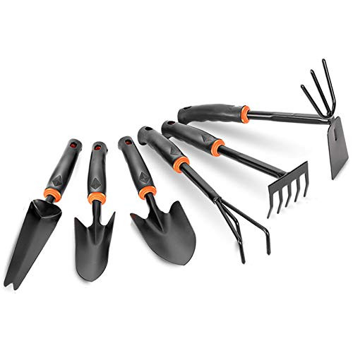 ZOBAYOP Garden Tools Set Gardening Hand Kit Spade Shovel Trowel Rakes for Cultivator Planting 6 Pack
