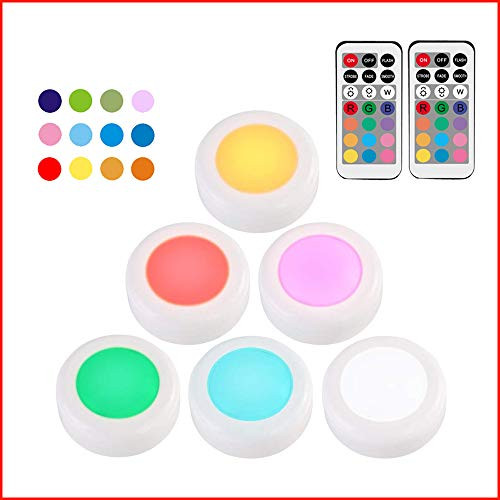 Closet Lights Battery Operated Under Cabinet Lighting Under Counter Lights for Kitchen Under Cabinet Light Touch Light with 1 Wireless Remote Control LED Color Changing Closet Light 3 Pack.