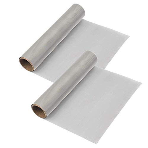 TIMESETL 2 Pack 304 Stainless Steel Woven Wire 120 Mesh  12"x40" 30cmx100cm  Fine Screen Mesh for Filter Screen Net  Filtration Cloth