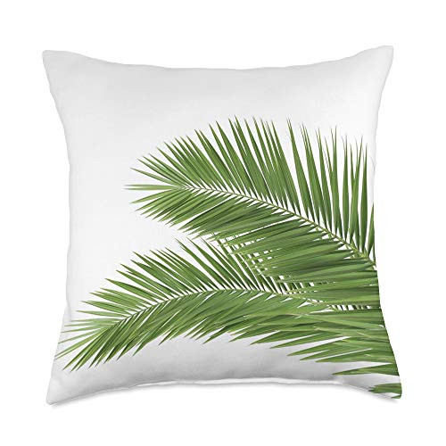 Green Leaves Series Home Green Leaves Large Fresh Decorative Painting Throw Pillow  18x18  Multicolor