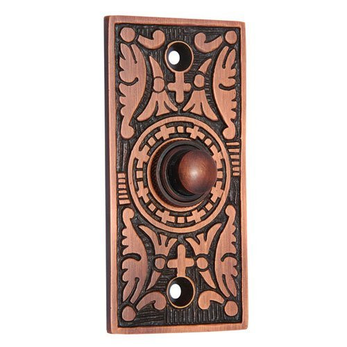 Adonai Hardware Decorative Rectangular Brass Bell Push or Door Bell or Push Button