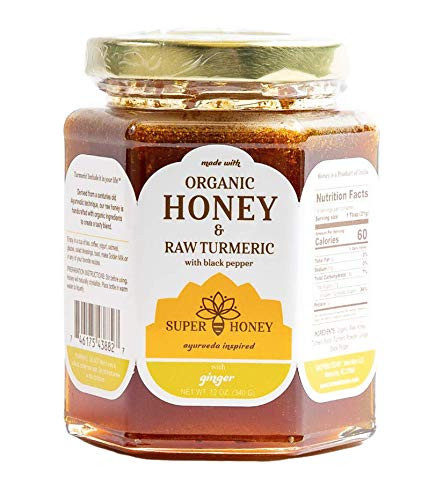 Organic Honey  Turmeric Ginger Honey with Black Pepper  Super Honey  Honey for Tea  Eucalyptus Honey  Ayurvedic Exotic Raw Honey  100% Pure Unfiltered Honey