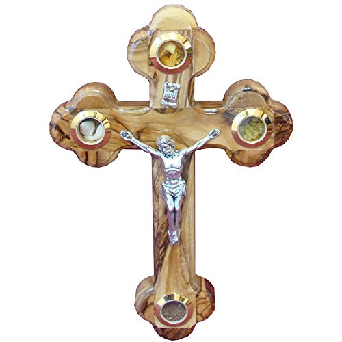 Zuluf Wall Catholic Orthodox Cross With Elements And Crucifix Holy Land 18cm - CRS035