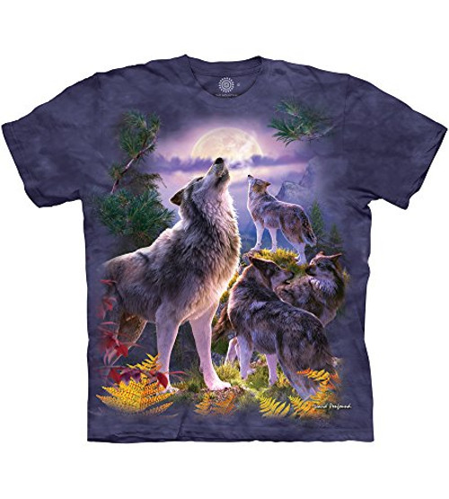 The Mountain Wolfpack Moon Adult T-Shirt Blue and Purple XL The Mountain Wolfpack Moon Adult T-Shirt Blue and Purple XL
