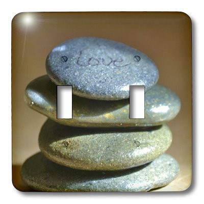 3dRose lsp_45294_2 Zen Rocks Love Inspirational Photography Double Toggle Switch