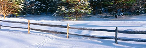 Posterazzi Fence and Snow in Winter Vermont Poster Print   27 x 9   Varies