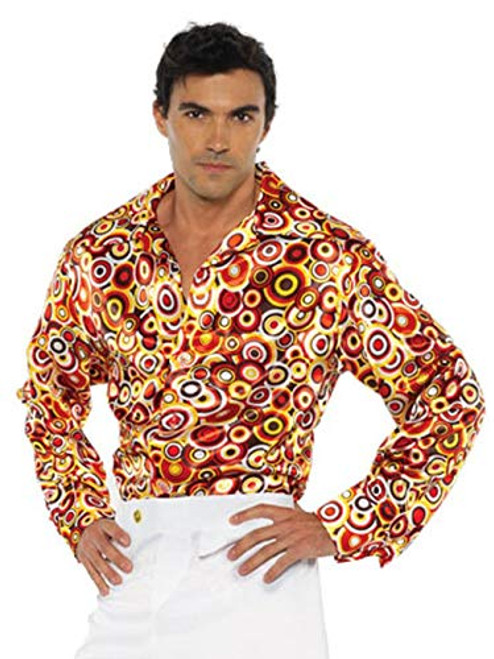 UNDERWRAPS Men's Retro Boogie Costume-70's Circle Disco Shirt  Orange  Extra Large