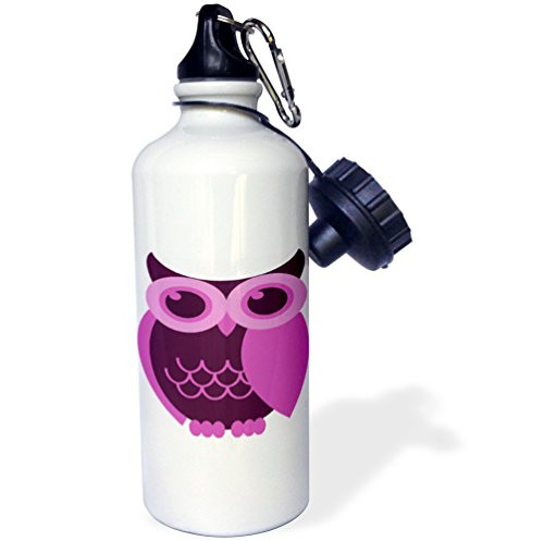 3dRose "Light and Dark Purple Owl" Sports Water Bottle 21 oz White 3dRose "Light and Dark Purple Owl" Sports Water Bottle 21 oz White