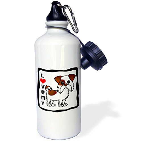 3dRose I Love My Shih Tzu Brown and White - Sports Water Bottle 21 oz White 3dRose I Love My Shih Tzu Brown and White - Sports Water Bottle 21 oz White