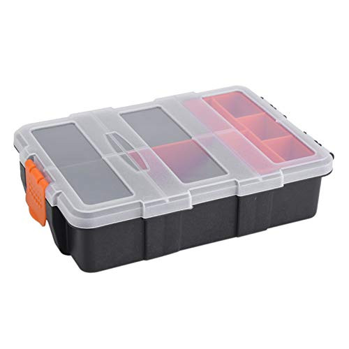 Tool Box Organizer  Two-layer Plastic Components Storage Box Case Organizer Small Parts Tool Box for Hardware  Screws  Nuts  Bolts  Nails