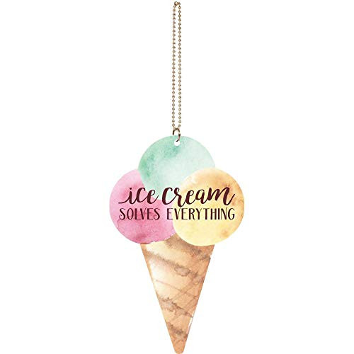 P. Graham Dunn Ice Cream Multicolored 5 x 3 Wood Decorative Hanging Car Charm Ornament