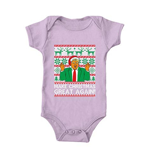 Haase Unlimited Make Christmas Great Again - Trump Ugly Bodysuit Light Purple 12 Months Haase Unlimited Make Christmas Great Again - Trump Ugly Bodysuit Light Purple 12 Months