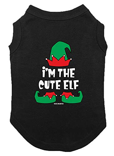 Haase Unlimited I'm The Cute Elf - Dog Shirt  Black  Medium