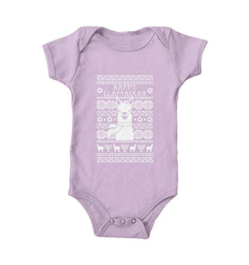 Haase Unlimited Happy LLamakkah Ugly Sweater Pattern - Bodysuit Light Purple 12 Months Haase Unlimited Happy LLamakkah Ugly Sweater Pattern - Bodysuit Light Purple 12 Months