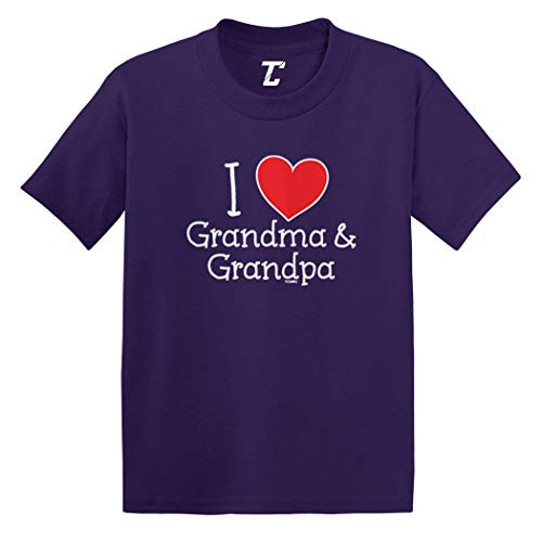 I Heart My Grandma  and  Grandpa - Love Infant Toddler Cotton Jersey T-Shirt  Purple  4T I Heart My Grandma  and  Grandpa - Love Infant Toddler Cotton Jersey T-Shirt  Purple  4T