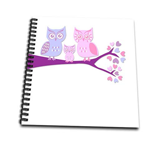 3dRose Cute Owl Family with Baby Girl Purple and Pink Mini Notepad  4 x 4 3dRose Cute Owl Family with Baby Girl Purple and Pink Mini Notepad  4 x 4