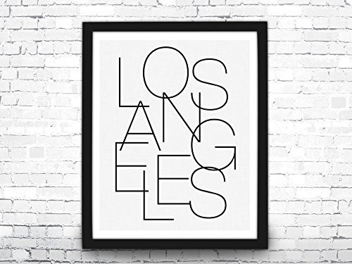 Los Angeles Art Print  Black and White Typography Art  Modern Art Print  Los Angeles Typography  Typography Poster  Los Angeles Poster  LA