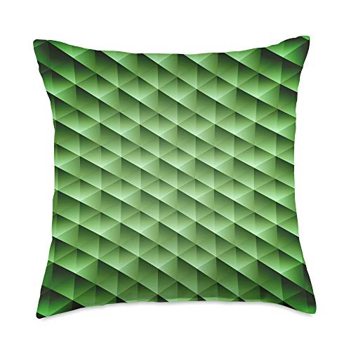 Emerald Green Pattern Decorative Throw Pillows  18x18  Multicolor