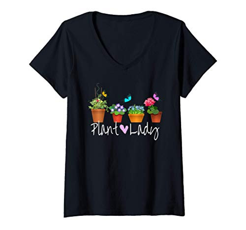 Womens Plant Lady Plant Mom Gardening Garden Lover Flowers Plants V-Neck T-Shirt Womens Plant Lady Plant Mom Gardening Garden Lover Flowers Plants V-Neck T-Shirt