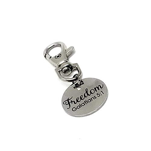 Bag Charm  Freedom Charm  Galatians 5 1 Charm  Freedom In Christ  Recovery Gift  Keychain Charm  Keychain Gift  Divorce Gift