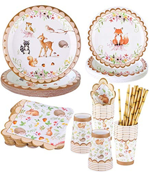 Woodland Creatures Party Supplies Serves 16Includes Woodland Baby Shower Plates Cups Napkins Straws for Woodland Baby Shower Decorations Boy Girl Fox Birthday Wild One Forest Animal Theme Parties Woodland Creatures Party Supplies Serves 16Includes Woodland Baby Shower Plates Cups Napkins Straws for Woodland Baby Shower Decorations Boy Girl Fox Birthday Wild One Forest Animal Theme Parties