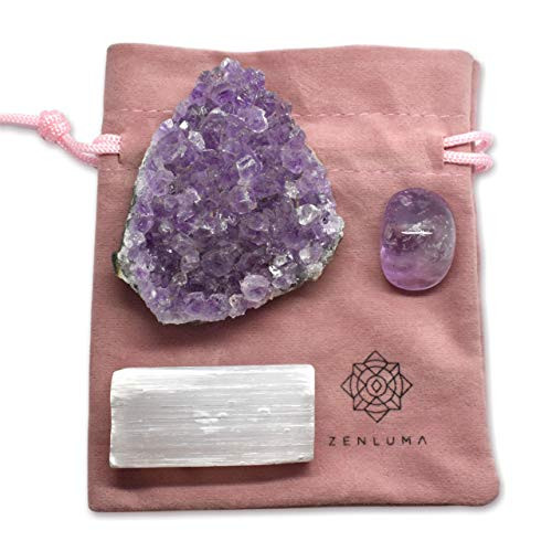 Zenluma Raw Natural Amethyst Crystal Cluster 1.5" - 2" for Home Decor Crystal Healing and Mineral Collecting. Raw Crystals Gemstones and Crystals for Reiki Meditation Chakra Zenluma Raw Natural Amethyst Crystal Cluster 1.5" - 2" for Home Decor Crystal Healing and Mineral Collecting. Raw Crystals Gemstones and Crystals for Reiki Meditation Chakra