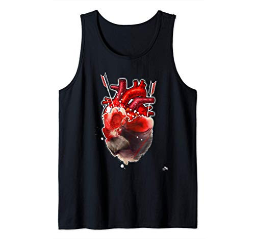 Heart Attack - Anatomical Watercolor Paint - Valentine Tank Top
