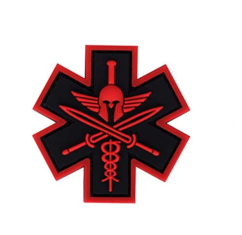 Morton Home Spartan Medic Tactical EMT EMS 3D PVC Tactical Morale Rubber Patch (red)