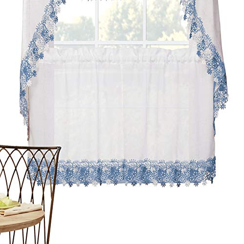 Miles Kimball Collections Etc Lillian Macrame Tier Pair  Blue  36"