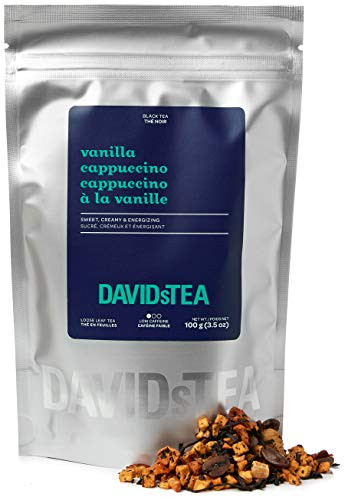 DAVIDsTEA Vanilla Cappuccino Loose Leaf Tea  Premium Black Tea with Vanilla And Coffee Beans  3.5 oz   100 g