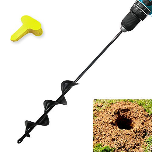 Garden Auger Drill Bit for Planting 2.6x23inch Garden Auger Spiral Drill Bit Rapid Planter for 3 8 Hex Drive Drill - for Tulips  Iris  Bedding Plants and Digging Weeds Roots
