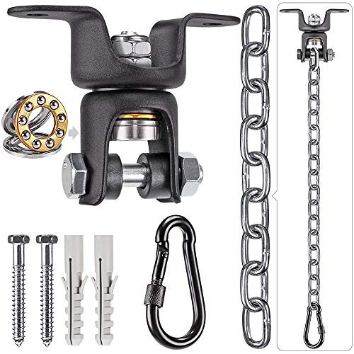 BeneLabel Hanging Kits Hammock Chair Hardware  Heavy Duty Swing Hanger with Chain for Indoor Outdoor Playground Hanging Hammock Chair Punching Bags  2 Screws  600 LB Capacity  47" 4ft  360 Rotation