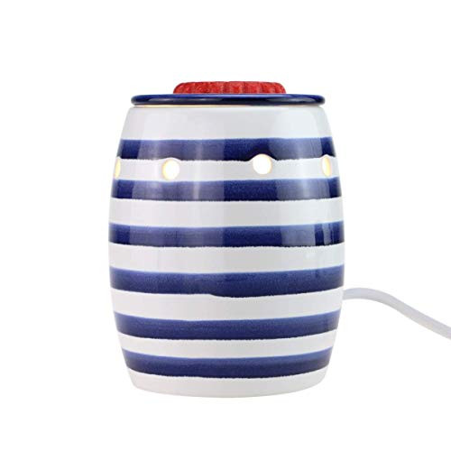 StarMoon Wax Melt Warmer for Home Decor  Fragrance Wax Warmer  No Flame  Removable Dish  with One More Bulb  Blue and White